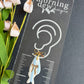 Striped Fish with Gold Bow Polymer Clay Earrings | Seaside Charm Collection
