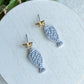 Coastal Catch Fish with Starfish Studs Polymer Clay Earrings | Seaside Charm Collection