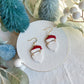 Santa Hat and Beard Polymer Clay Earrings