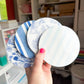 Coastal Blue Stripe and Floral Beverage Coasters | Set of 4 Table Coasters