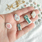 Whimsical Coastal Themed Transfer Paper Designed Polymer Clay Charms