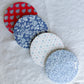 Americana Floral Beverage Coasters | Set of 4 Table Coasters