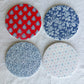 Americana Floral Beverage Coasters | Set of 4 Table Coasters