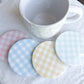 Pastel Gingham Beverage Coasters | Set of 4 Table Coasters