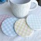 Pastel Gingham Beverage Coasters | Set of 4 Table Coasters