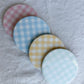 Pastel Gingham Beverage Coasters | Set of 4 Table Coasters