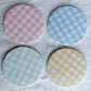 Pastel Gingham Beverage Coasters | Set of 4 Table Coasters