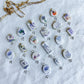 Lavender Themed Transfer Paper Designed Polymer Clay Charms