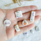 Lavender Themed Transfer Paper Designed Polymer Clay Charms