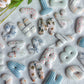 Bubble Letter Transfer Paper Designed Polymer Clay Keychains