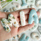 Bubble Letter Transfer Paper Designed Polymer Clay Keychains