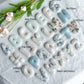 Bubble Letter Transfer Paper Designed Polymer Clay Keychains