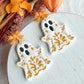 Folk Art Haunted Ghost Polymer Clay Dangles | Fall Earrings