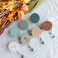 Nature Themed Polymer Clay ID Badge Reel: Nurse Teacher Autumn Colors