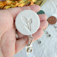 Nature Themed Polymer Clay ID Badge Reel: Nurse Teacher Autumn Colors