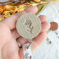 Nature Themed Polymer Clay ID Badge Reel: Nurse Teacher Autumn Colors