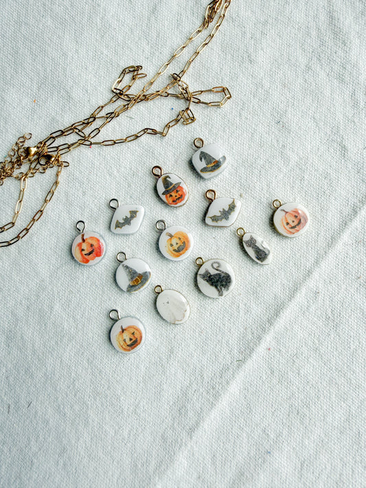 Halloween Witching Hour Transfer Paper Designed Polymer Clay Jewelry Charms