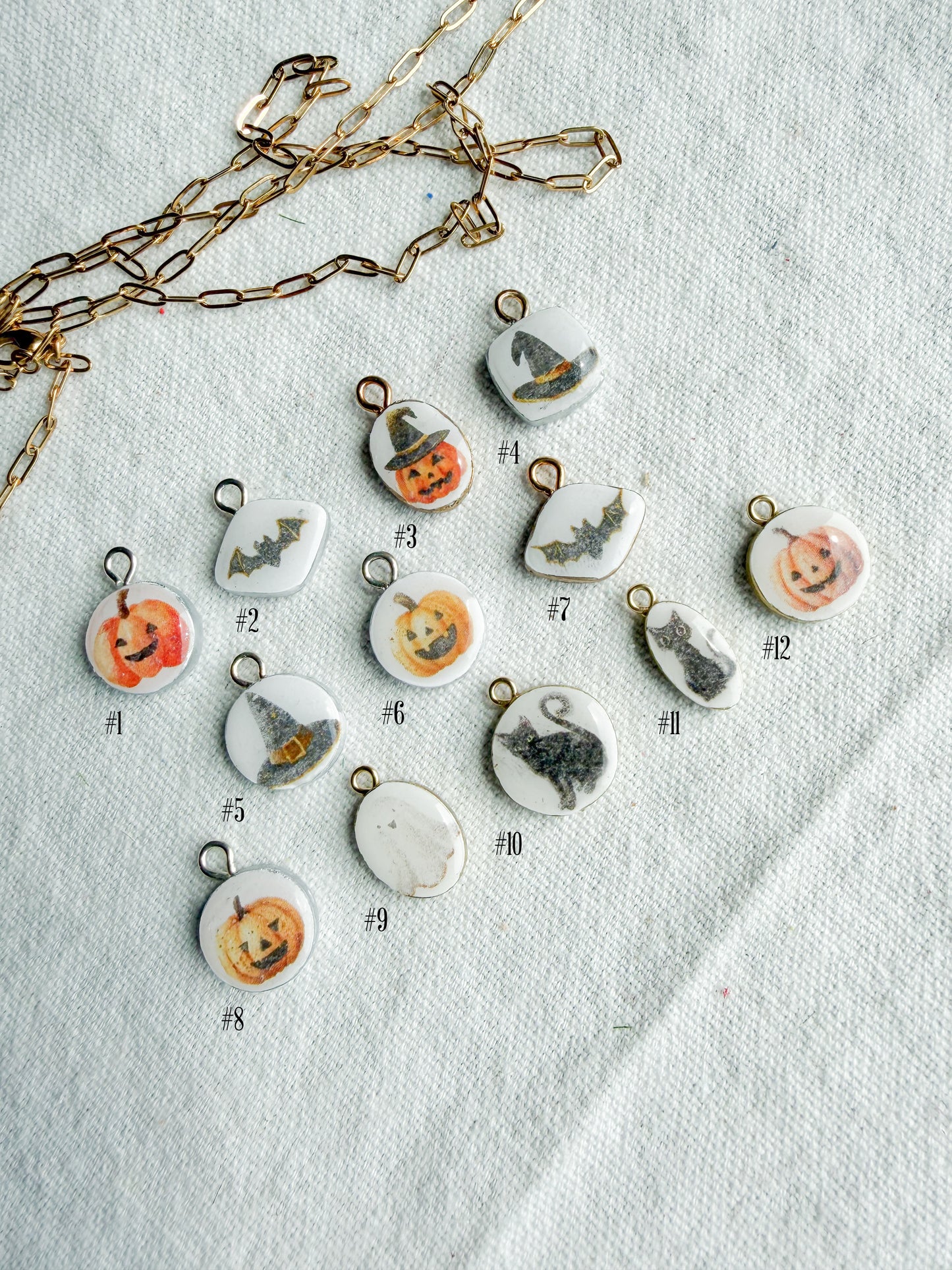 Halloween Witching Hour Transfer Paper Designed Polymer Clay Jewelry Charms