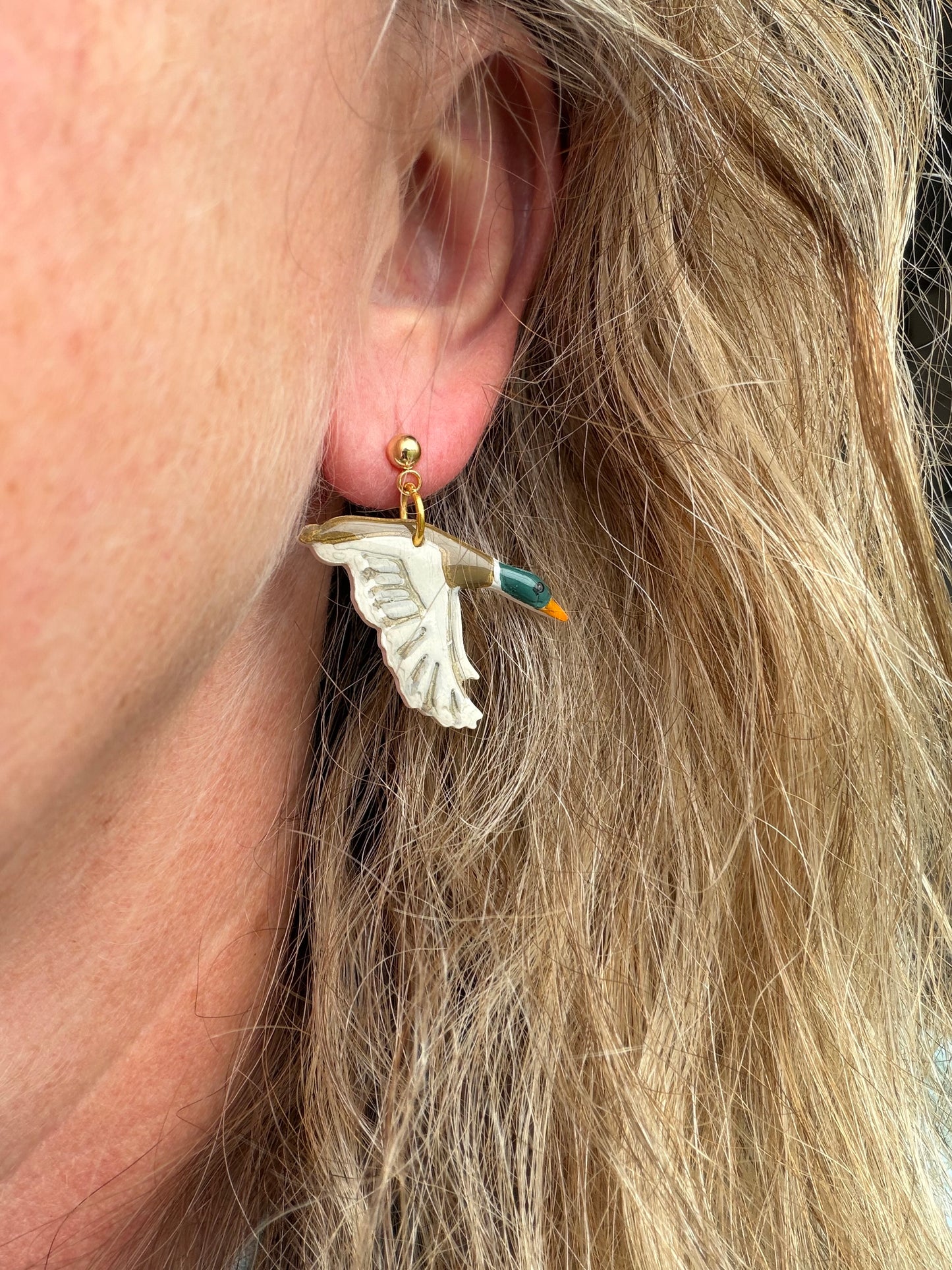 Mallard Duck Polymer Clay Earrings