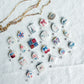 Americana Fourth of July Transfer Paper Designed Polymer Clay Jewelry Charms