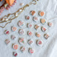 Fall Farmers Market Themed Transfer Paper Designed Polymer Clay Jewelry Charms