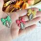 Football Bow Game Day Sports Mom Polymer Clay Earrings