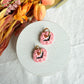 Spooky Pink Girly Bat Halloween Polymer Clay Dangles | Fall Earrings | Halloween Earrings