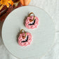 Spooky Pink Girly Bat Halloween Polymer Clay Dangles | Fall Earrings | Halloween Earrings