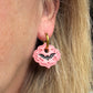 Spooky Pink Girly Bat Halloween Polymer Clay Dangles | Fall Earrings | Halloween Earrings