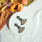 Folk Art Witch's Hat Polymer Clay Dangles | Halloween Earrings