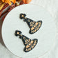 Folk Art Witch's Hat Polymer Clay Dangles | Halloween Earrings