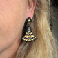 Folk Art Witch's Hat Polymer Clay Dangles | Halloween Earrings