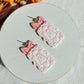 Girly Pink Bow Ghost Halloween Polymer Clay Dangles | Fall Earrings