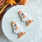Orange Beanie and Vans Ghost Halloween Polymer Clay Dangles | Fall Earrings