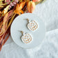 Folk Art Jack-O-Lantern Pumpkin Halloween Polymer Clay Dangles | Fall Earrings