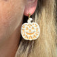 Folk Art Jack-O-Lantern Pumpkin Halloween Polymer Clay Dangles | Fall Earrings