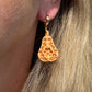 Folk Art Floral Patterned Pumpkin Halloween Polymer Clay Dangles | Fall Earrings