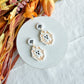 Whimsical Folk Art Floral Ghost Halloween Polymer Clay Dangles | Fall Earrings