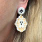 Whimsical Folk Art Floral Ghost Halloween Polymer Clay Dangles | Fall Earrings