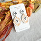 Whimsical Folk Art Floral Ghost Halloween Polymer Clay Dangles | Fall Earrings