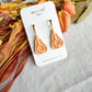 Folk Art Floral Patterned Pumpkin Halloween Polymer Clay Dangles | Fall Earrings