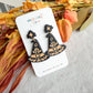 Folk Art Witch's Hat Polymer Clay Dangles | Halloween Earrings