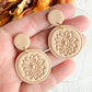Beige Botanical Sunflower Polymer Clay Earrings