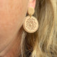 Beige Botanical Sunflower Polymer Clay Earrings
