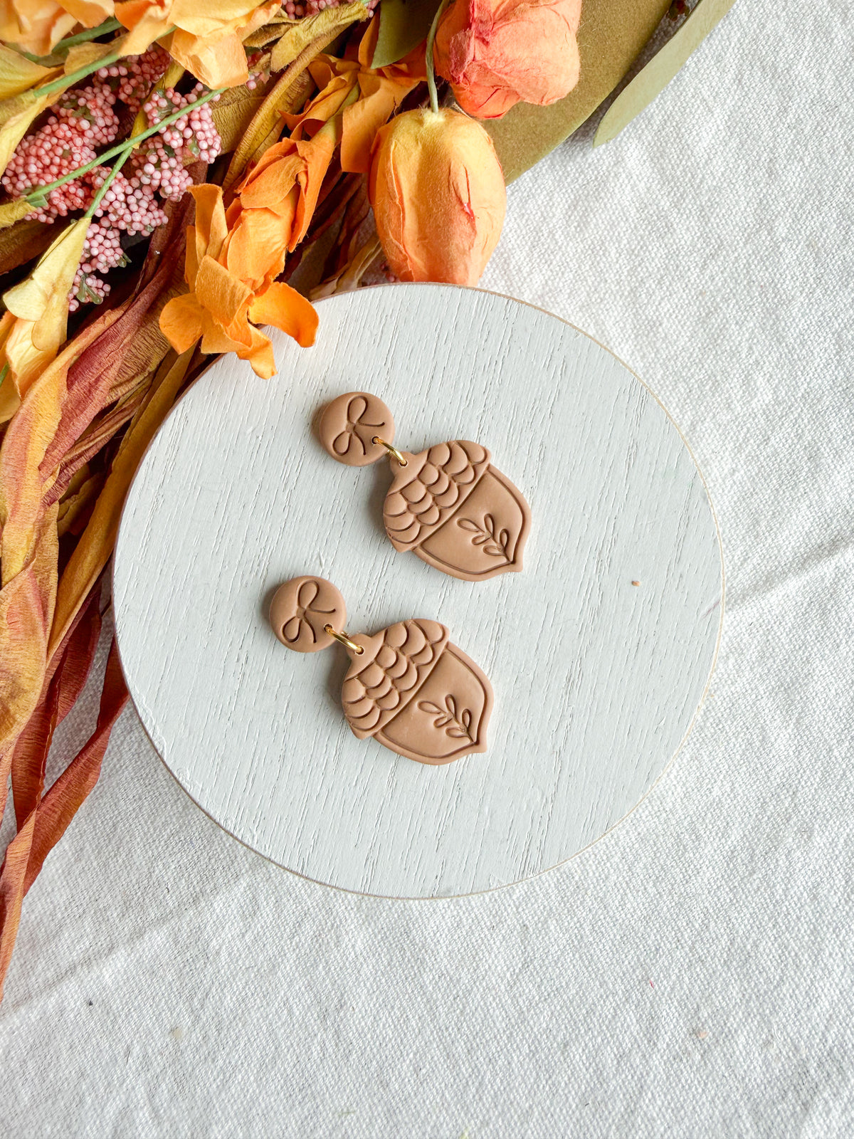 Autumn Woodland Acorn Polymer Clay Earrings