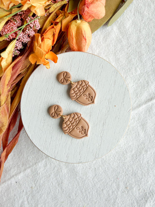 Autumn Woodland Acorn Polymer Clay Earrings