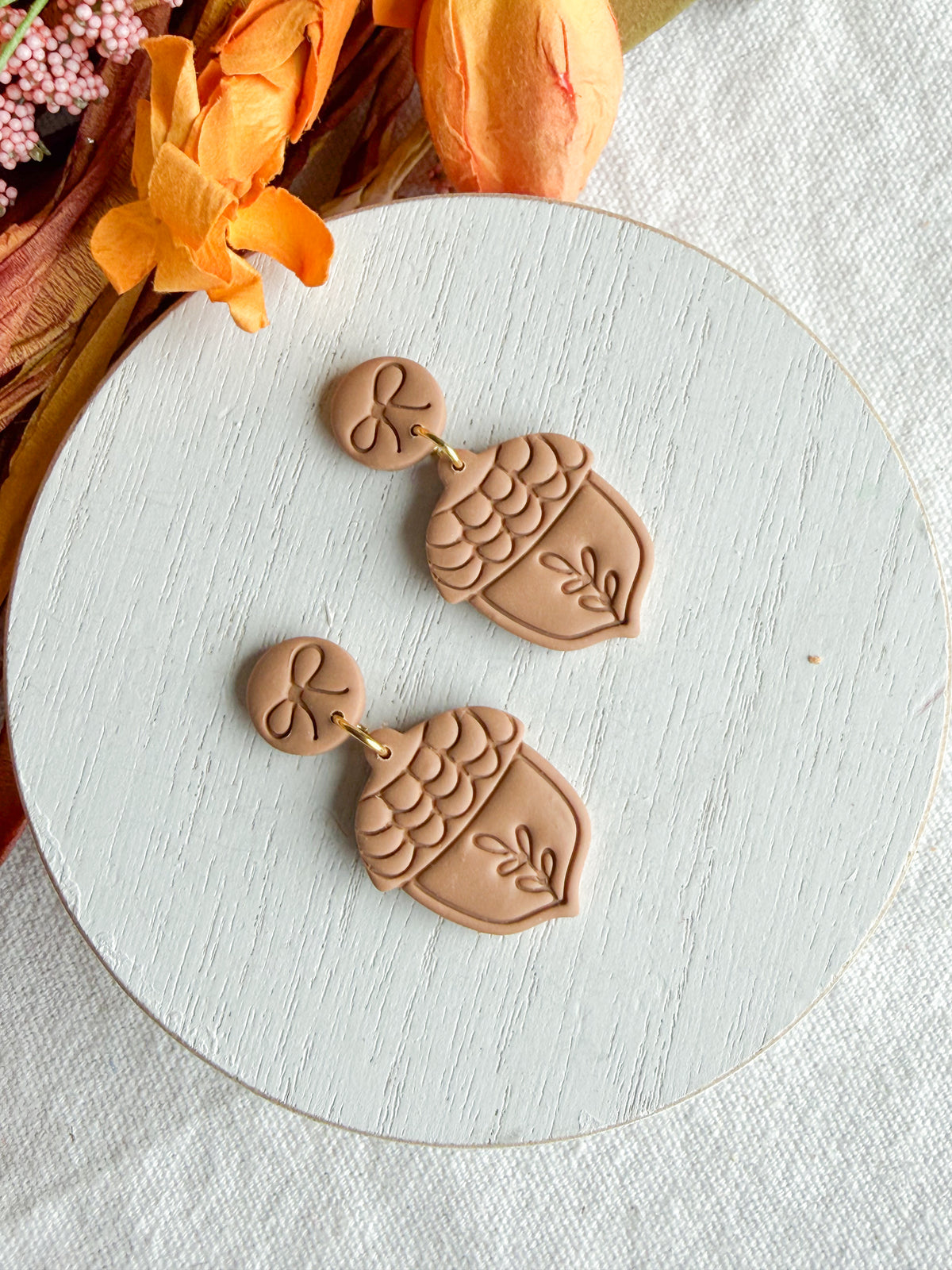 Autumn Woodland Acorn Polymer Clay Earrings