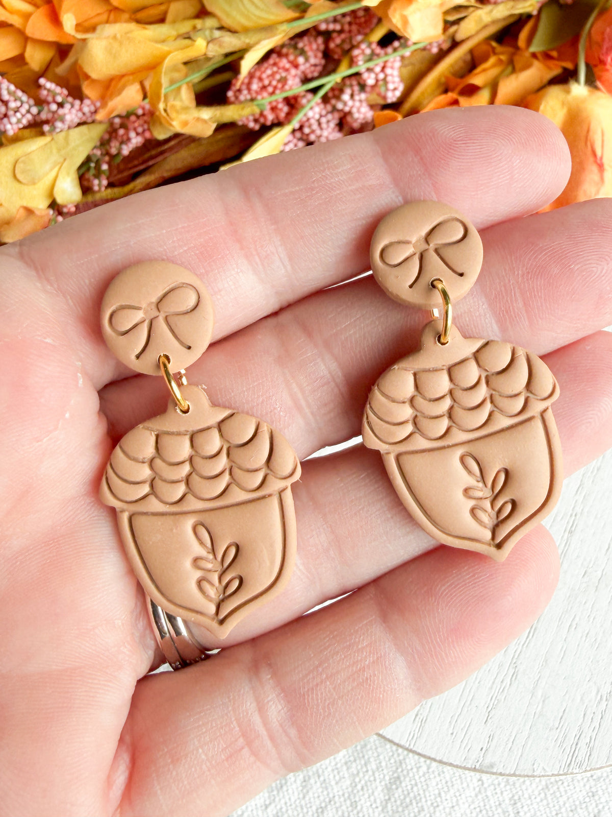 Autumn Woodland Acorn Polymer Clay Earrings