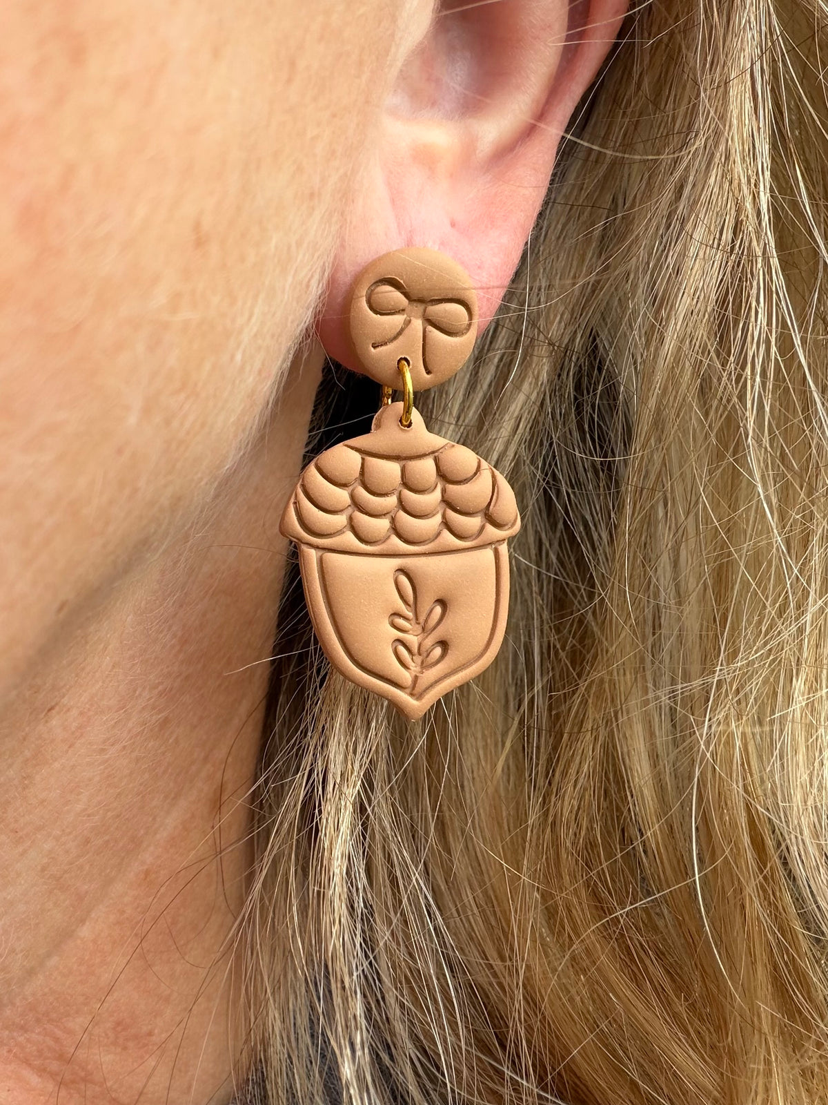 Autumn Woodland Acorn Polymer Clay Earrings