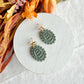 Sage Green Vintage Framed Pumpkin Polymer Clay Earrings